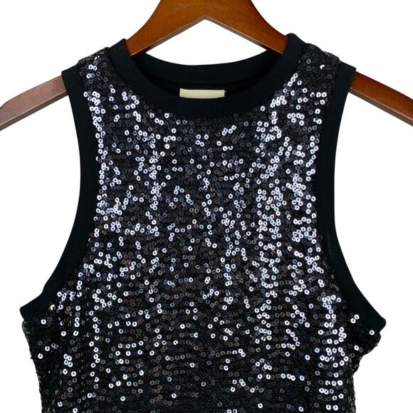 New Chaser Carnaby Tank Top Black Sequin Women's M - Picture 4 of 8